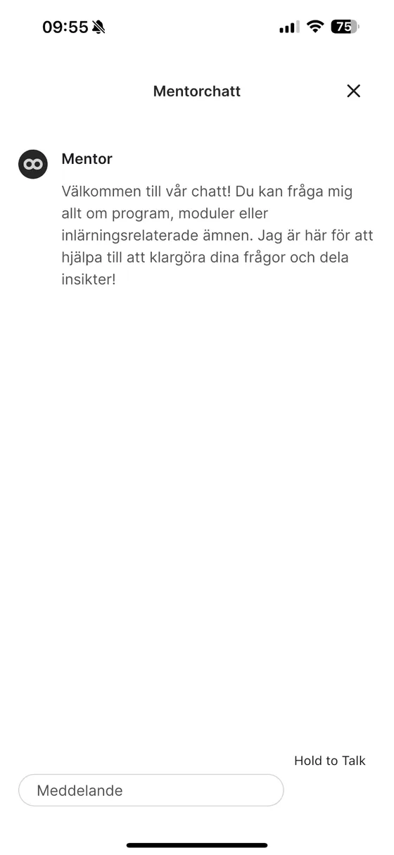 Mentorchatten, där du ställer frågor och får stöd