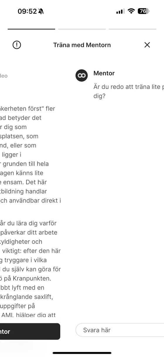 Chatten för mentorsträning